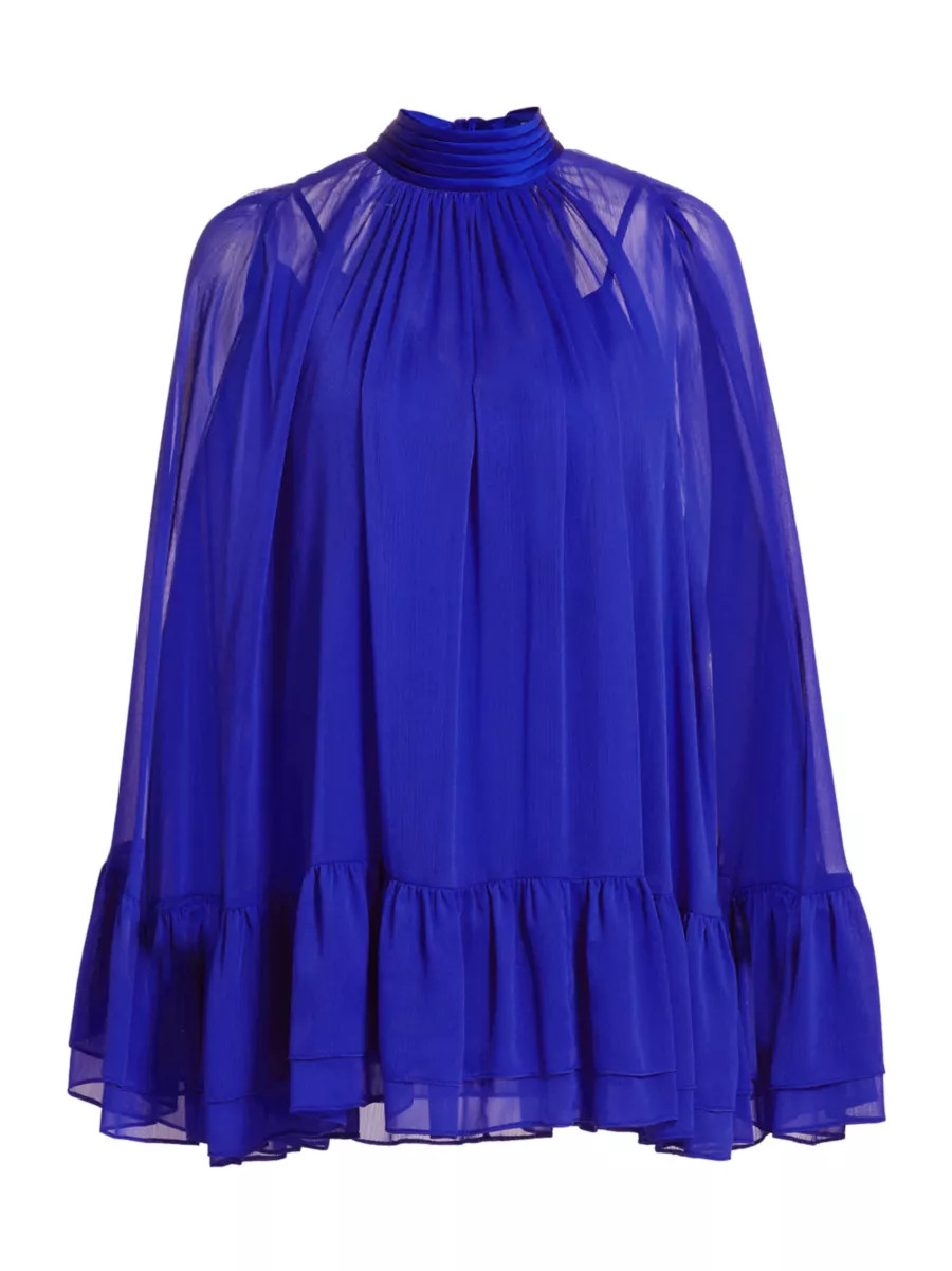 Zenon Sheer Cape Minidress | Saks Fifth Avenue