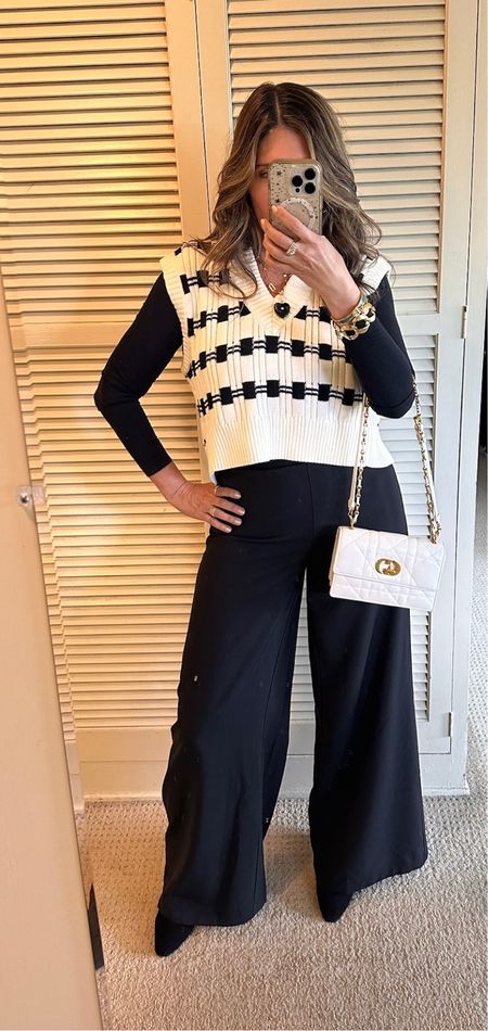 #OOTD 

Heading out for a second birthday lunch! 

Sweater Vest: #Revolve
Long Sleeve: #Wolford
Pants: #BenaarLA
Booties: #Inez
Bag: #Dior
Jewelry: #Thatch

#LTKFashion

#LTKover40 #LTKstyletip