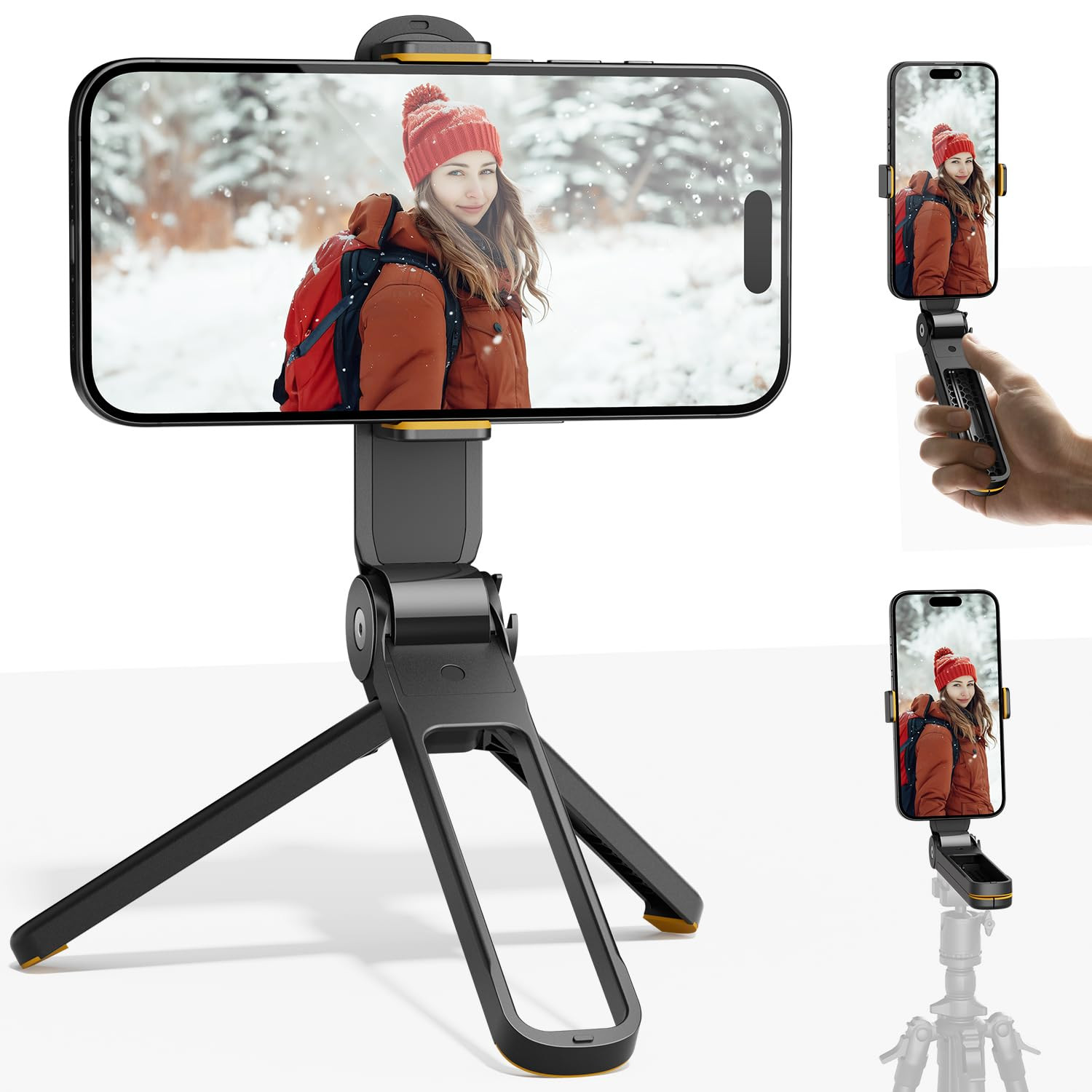 TODI Phone Tripod, Foldable Mini Desk Stand with 360° Phone Holder & Cold Shoe, Pocket Travel Tr... | Amazon (US)