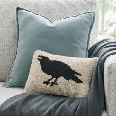 Crow Hooked Pillow | Grandin Road