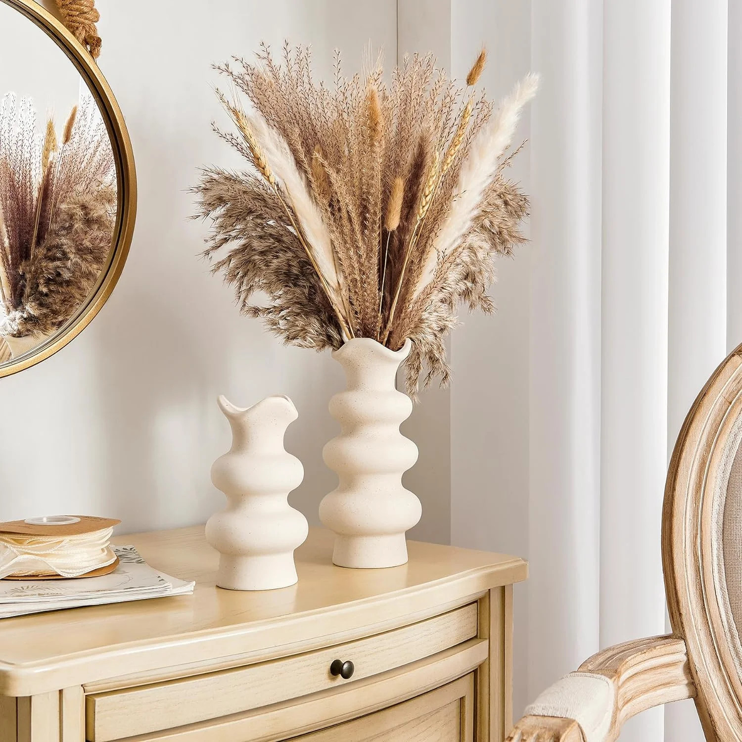 Modern Decorative White Ceramic Vases for Home Decor | Walmart (US)