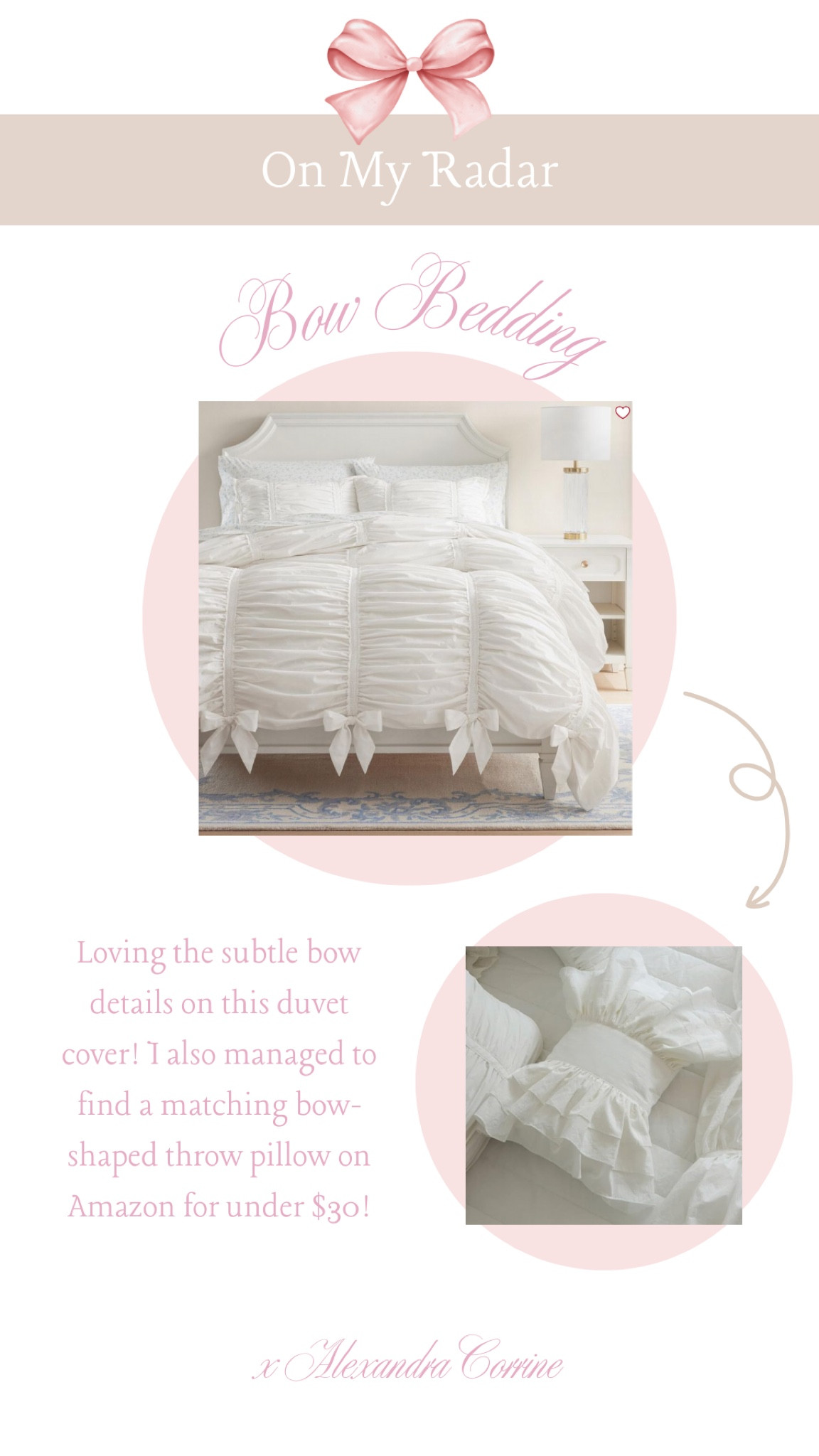 Subtle bow bedding 🤍🎀

Bedding, duvet cover, bows, ribbons, love shack fancy, pottery barn, amazon home finds, neutral bedding, girly home decor, aesthetic home decor, cozy bedding, comforter set

#LTKHome