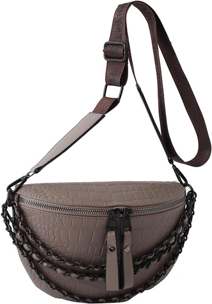 Women's Crossbody Bag Fanny Pack Shoulder Bag Girl Cross body Chest Belt Bag With Ajustable Strap... | Amazon (US)