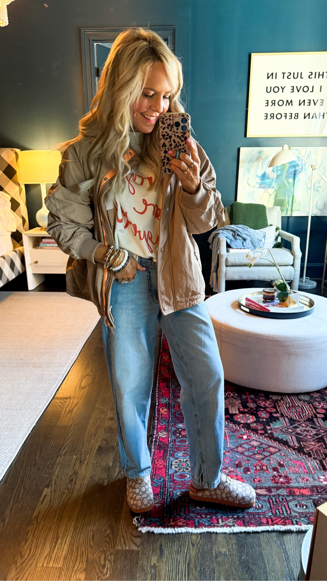 Sunday style • wearing XS in sweatshirt /!; jacket, size 24 in denim •!

#LTKFindsUnder100 #LTKOver40 #LTKootd