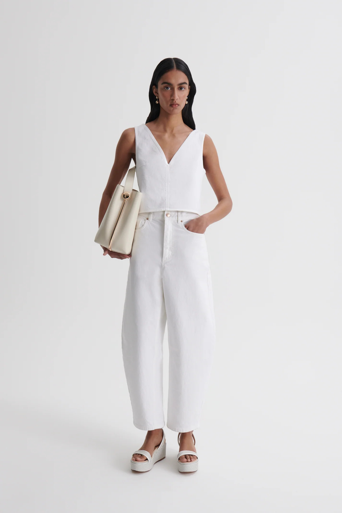 DENIM BARREL LEG JEAN - WHITE - Scanlan Theodore | Scanlan Theodore AU