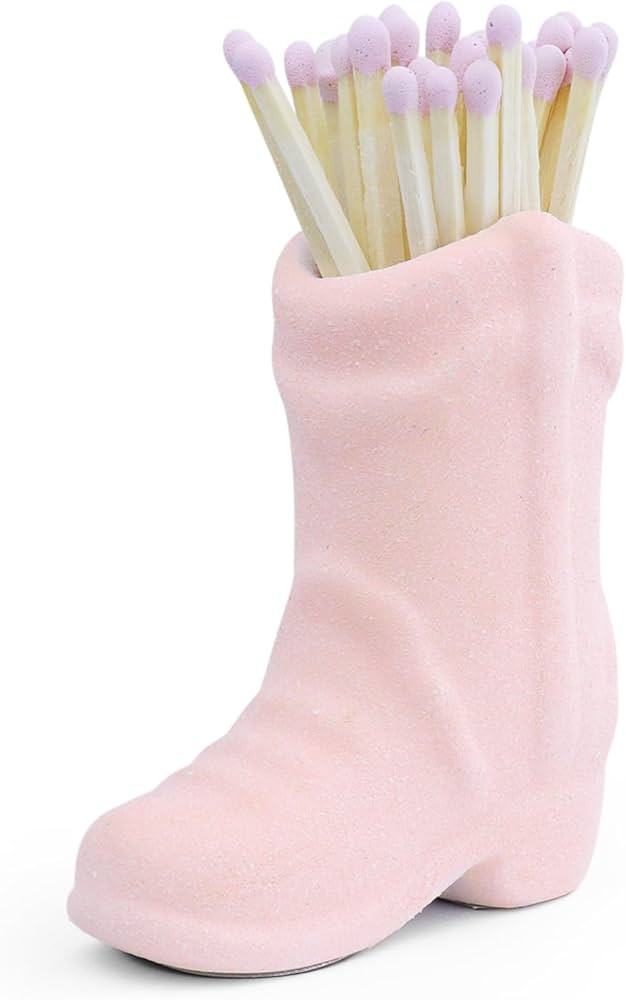 Cowboy Boot Match Holder With Striker - Coastal Home Ceramic Cowgirl Boot Decor Aesthetic Small C... | Amazon (US)