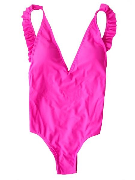 'Janis' Ruffle Open Back One Piece Swimwear (2 Colors) | Goodnight Macaroon