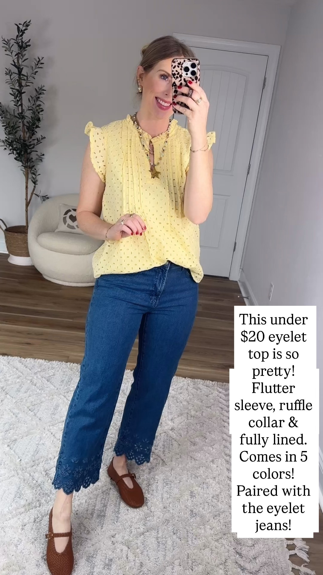 Walmart try on, Walmart outfit, time and tru, eyelet top 

#LTKootd #LTKmomlife