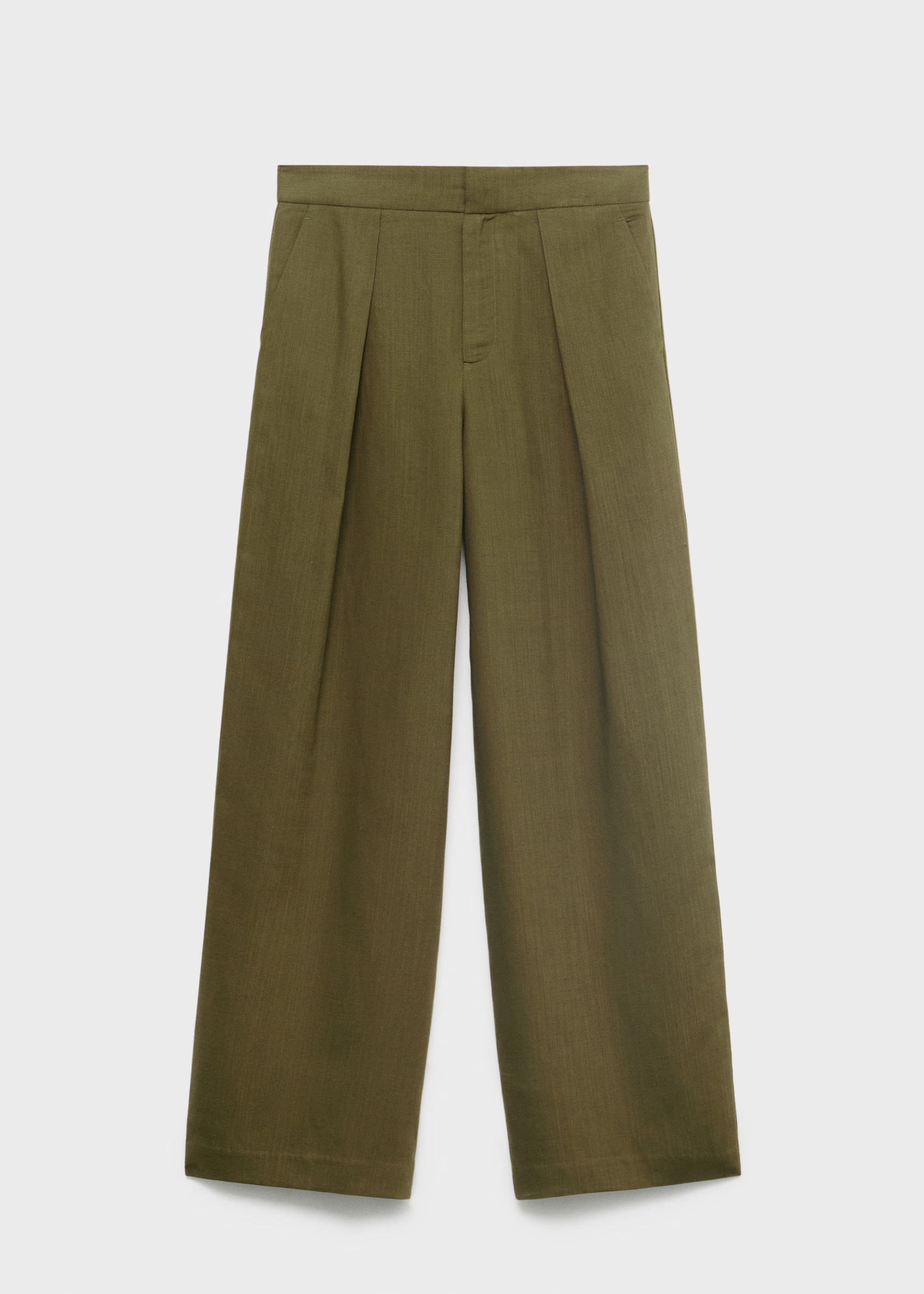 Wide-leg mid-rise pleated trousers - Women | MANGO United Kingdom | MANGO (UK)