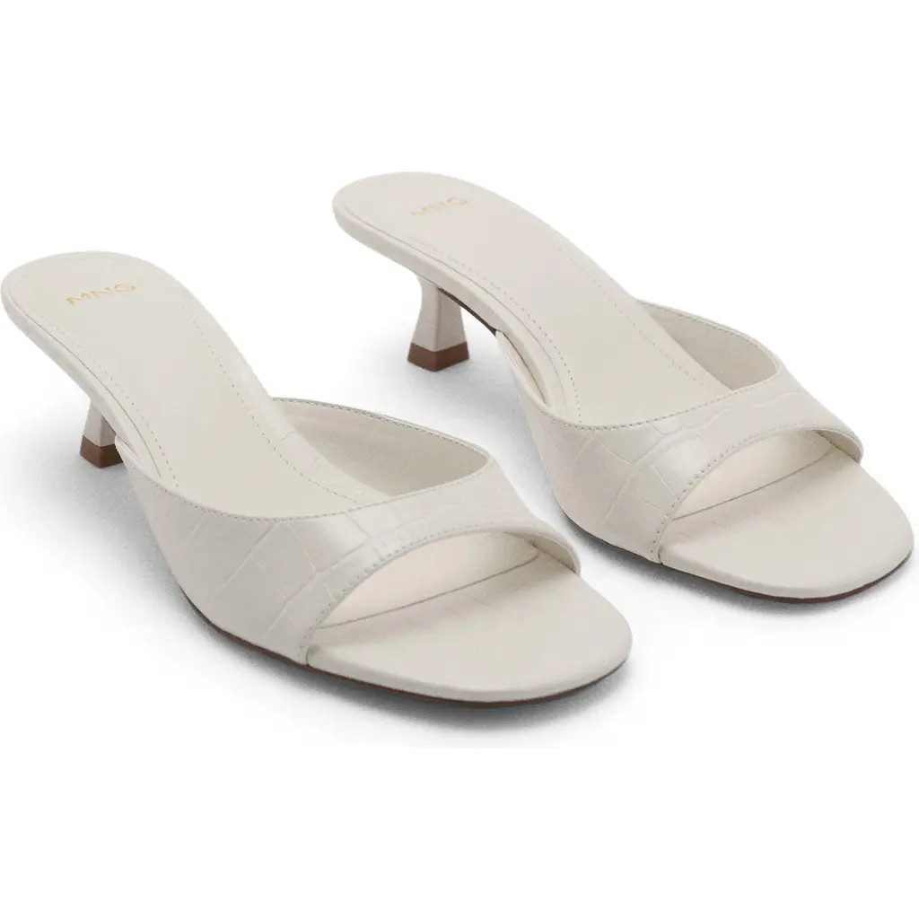 MANGO Kitten Heel Sandal in Ivory White at Nordstrom, Size 38 | Nordstrom