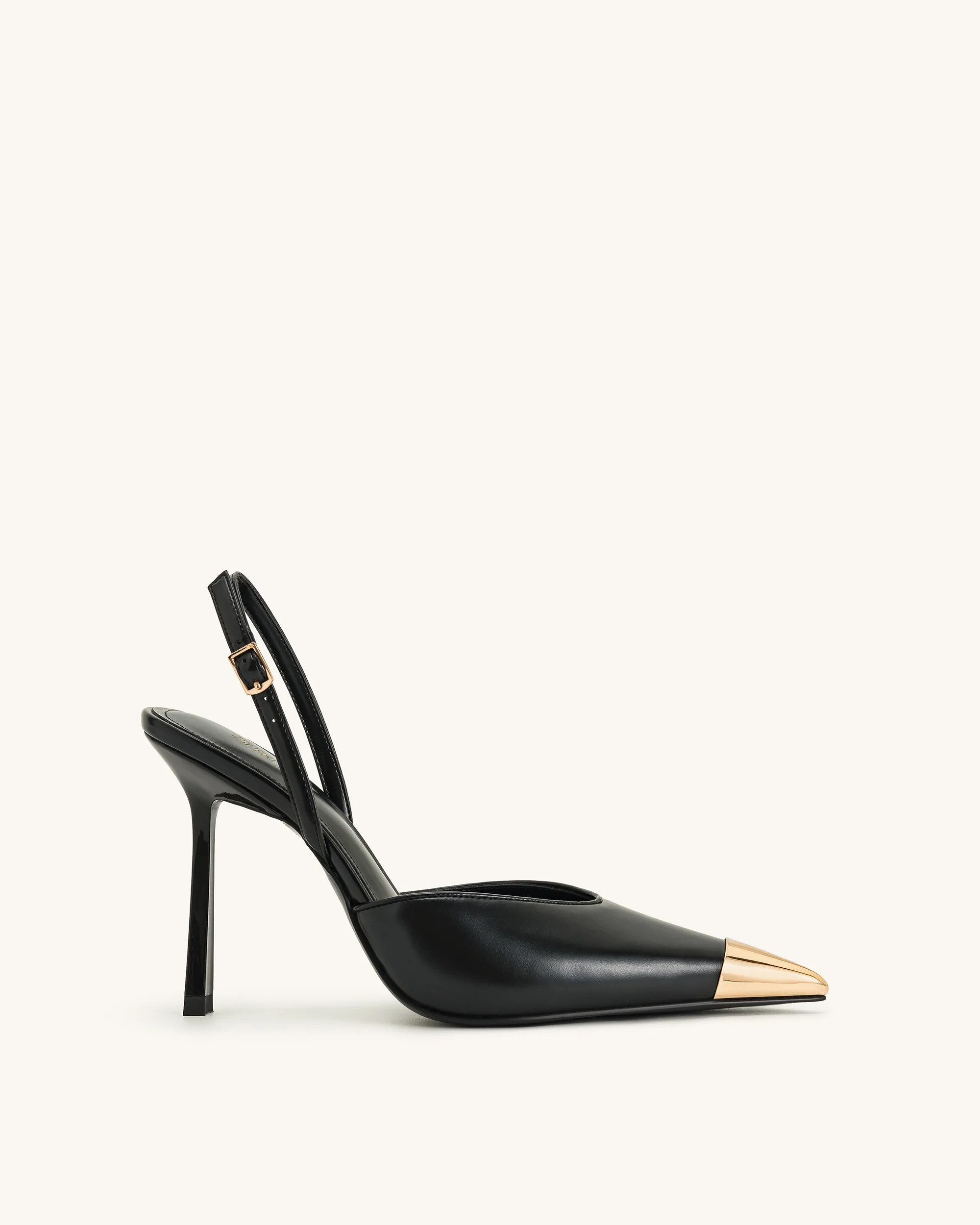 Savannah Gold Tipped Slingback Pumps - Black | JW PEI US