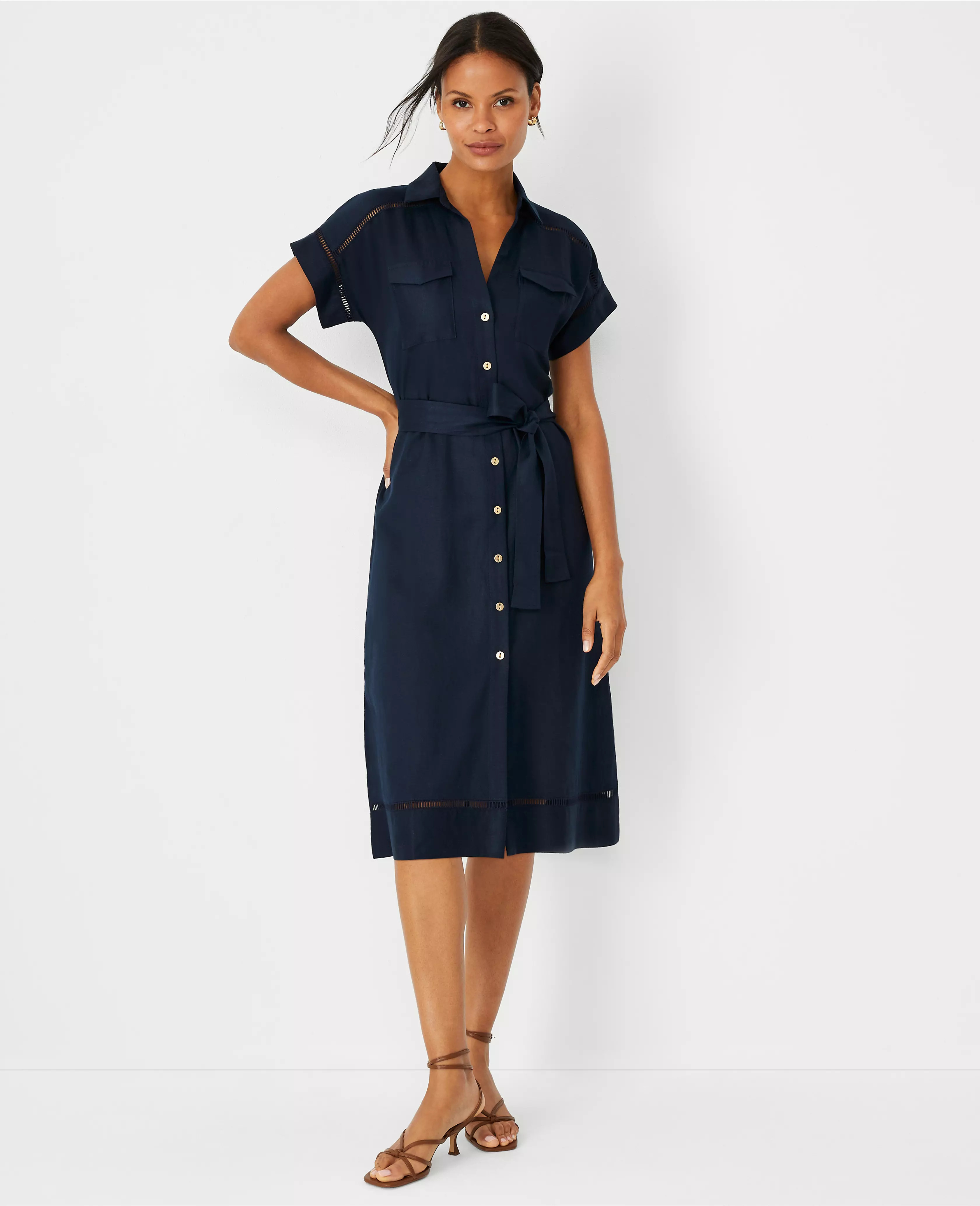 Cutout Pocket Shirtdress | Ann Taylor (US)