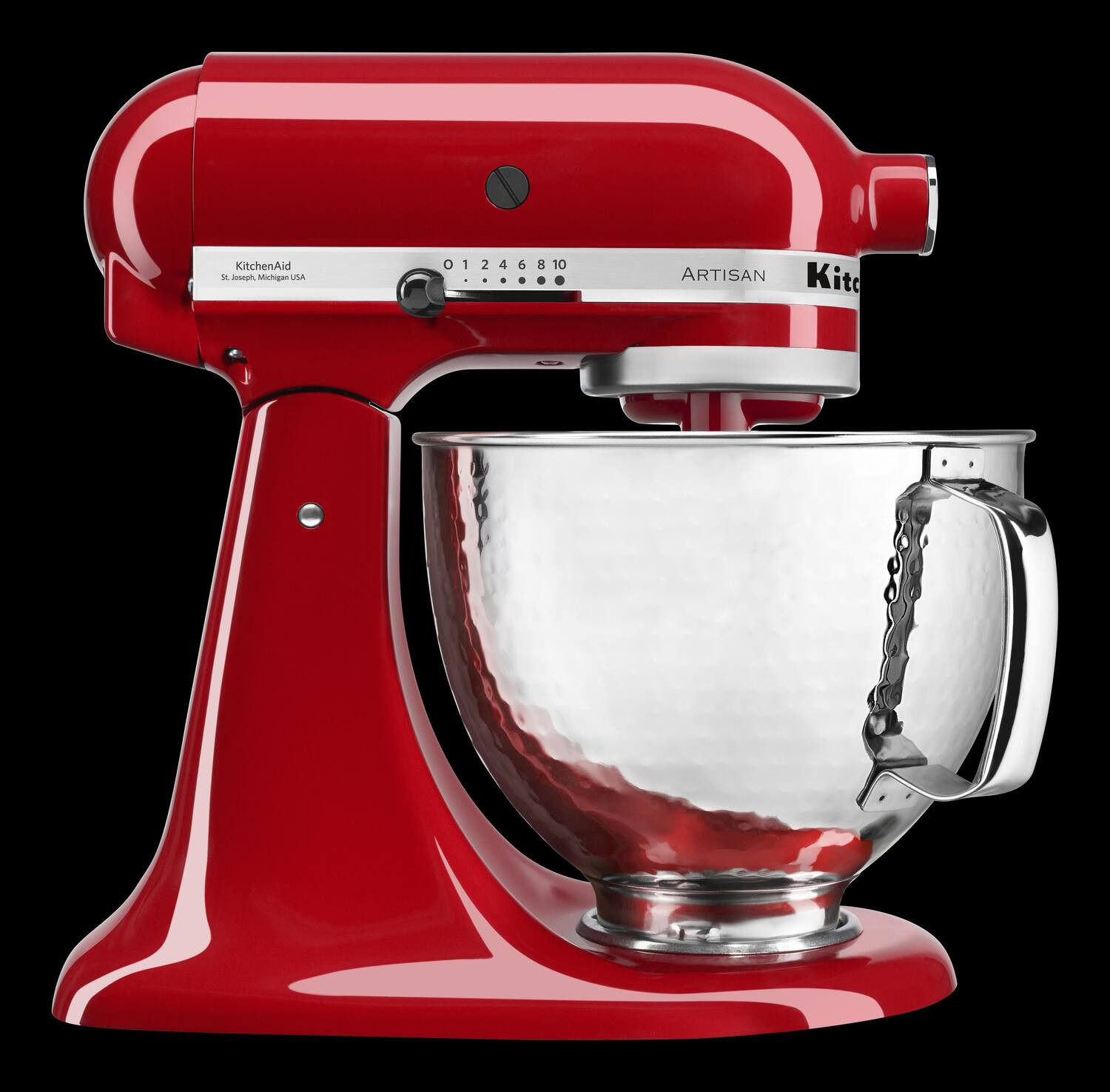 KitchenAid - Artisan Series 5 Quart Tilt-Head Stand Mixer with Hammered Bowl - Empire Red | Best Buy U.S.