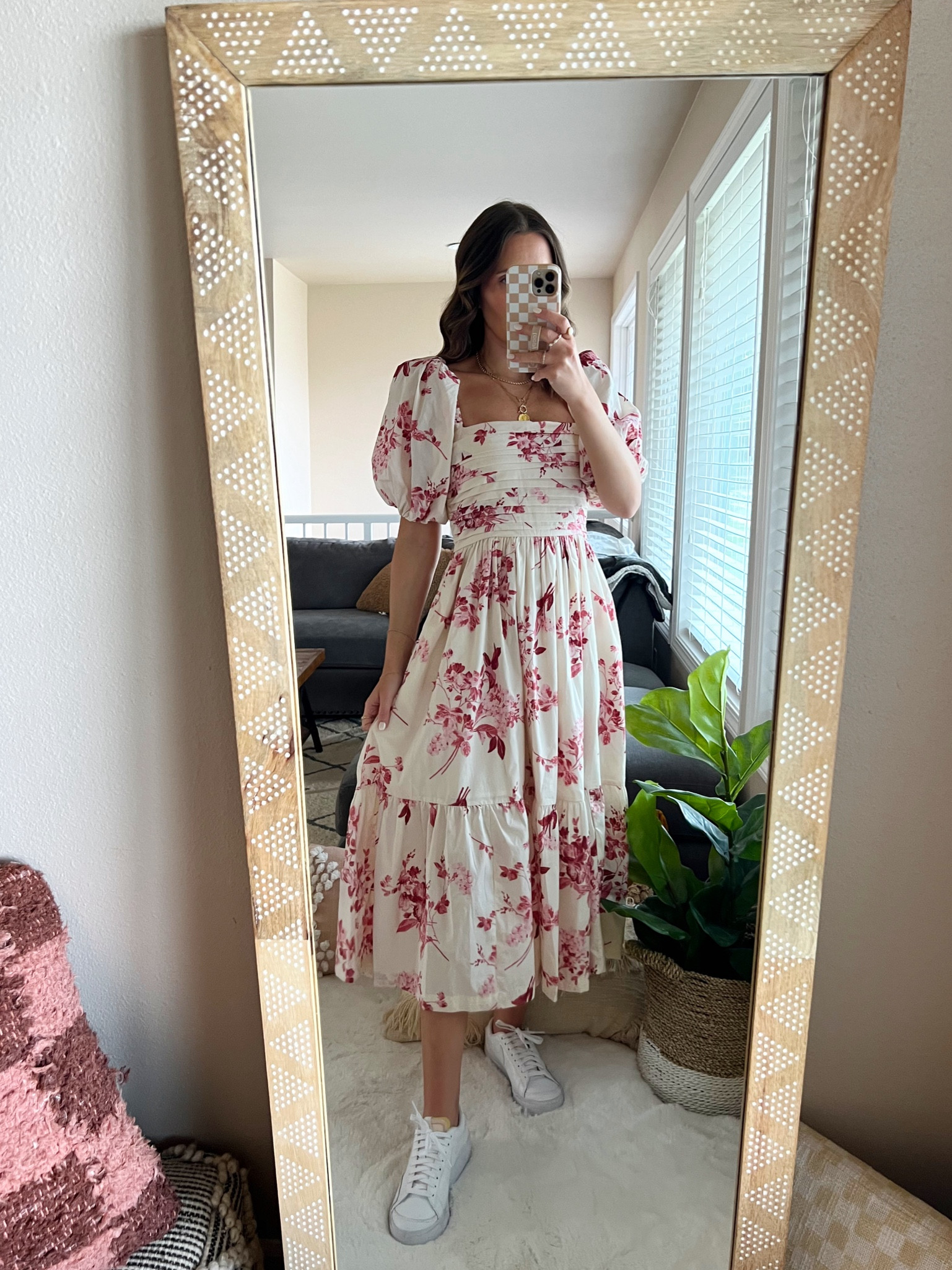 midi dress teacher Fleurora Plus Size Women Business Professional Pink Hollow Sleeve Lace  Stitching Ruffle Layered Midi Dress Teacher Clothes Teacher Dress Fall  Dresses