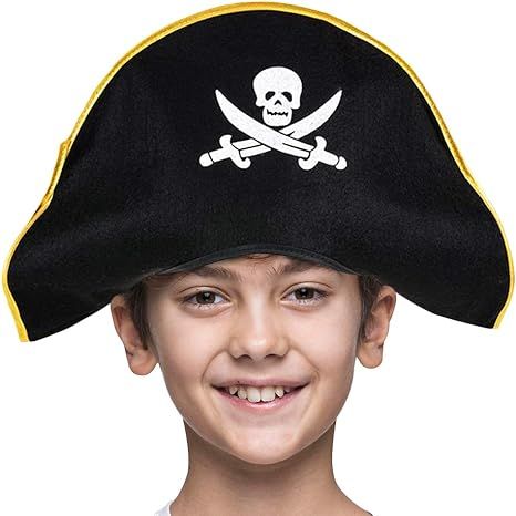ArtCreativity Pirate Felt Hat for Kids, 1PC, Pirate Costume Hat with Skull and Cross Sword Design... | Amazon (US)