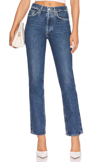 Lana Mid Rise Straight Jeans in Sphere | Revolve Clothing (Global)