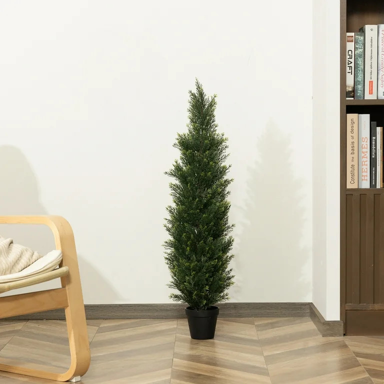 Artificial Cedar Tree, 3ft Fake Topiary Cedar Plants, Pre Potted Faux Greenry Tree for Home Decor... | Walmart (US)