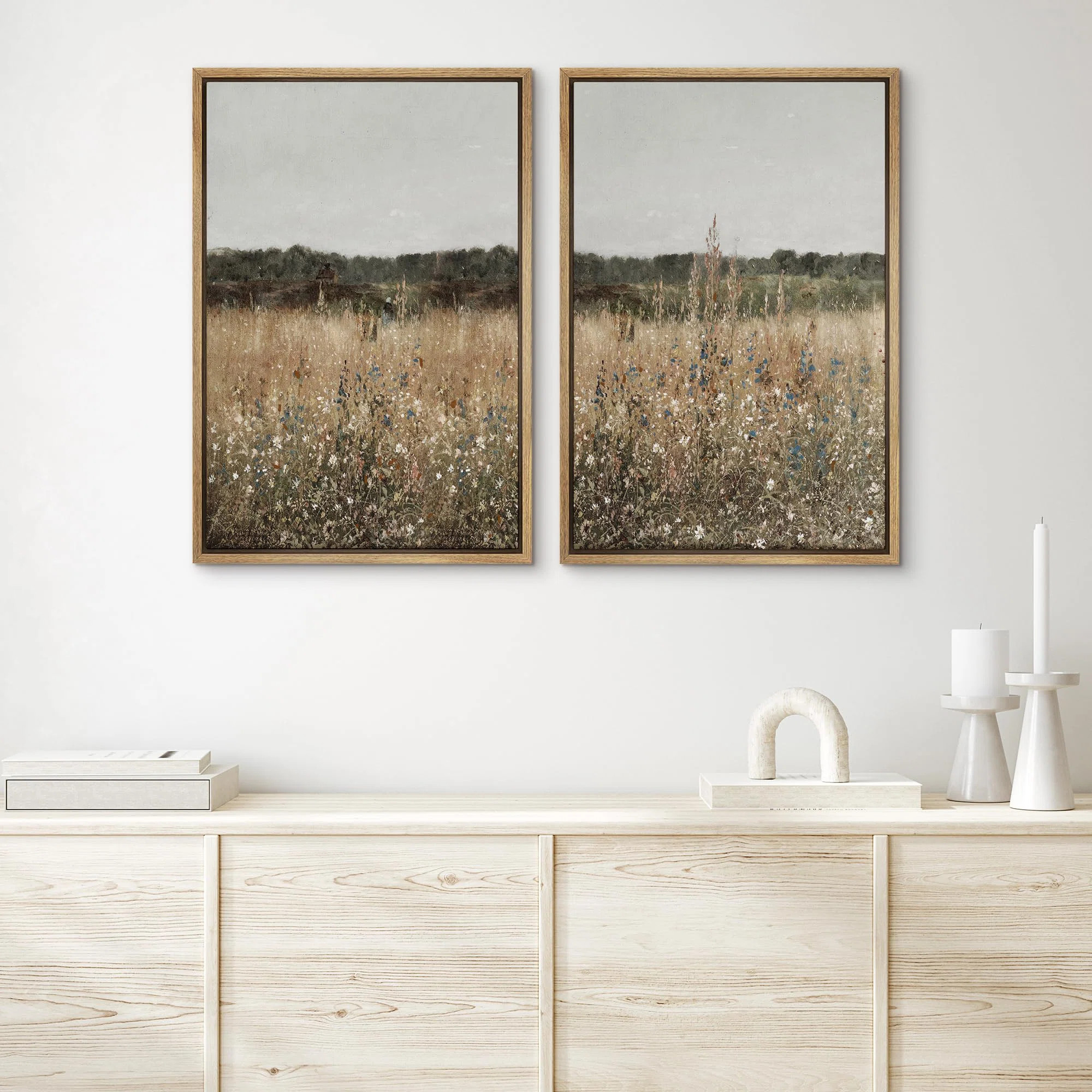 " Wildflower Elegance Soft Toned Floral Field With Rustic Charm Modern Art Wall Decor Artwork " 2... | Wayfair North America