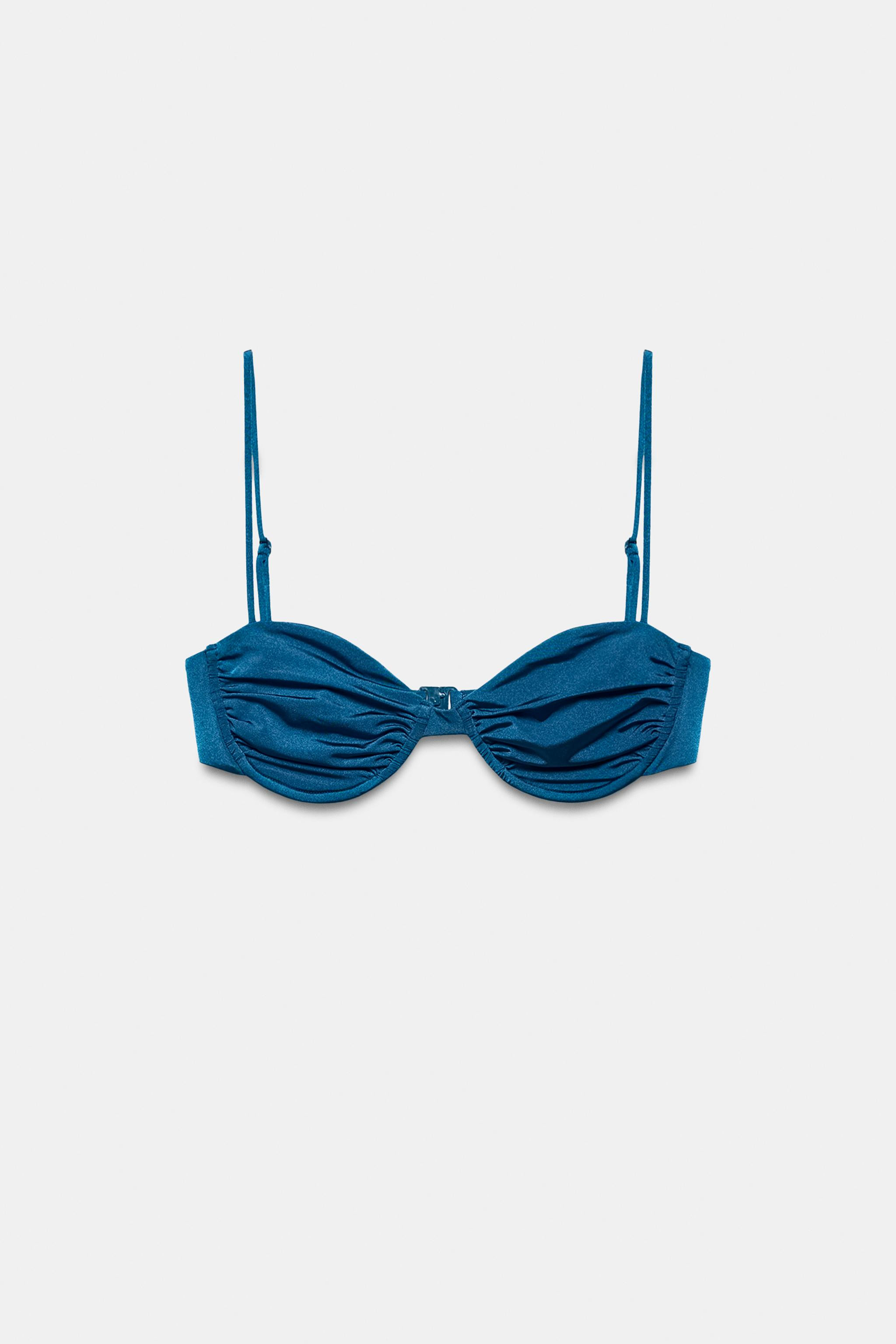 UNDERWIRED PLEATED BIKINI TOP | Zara UK