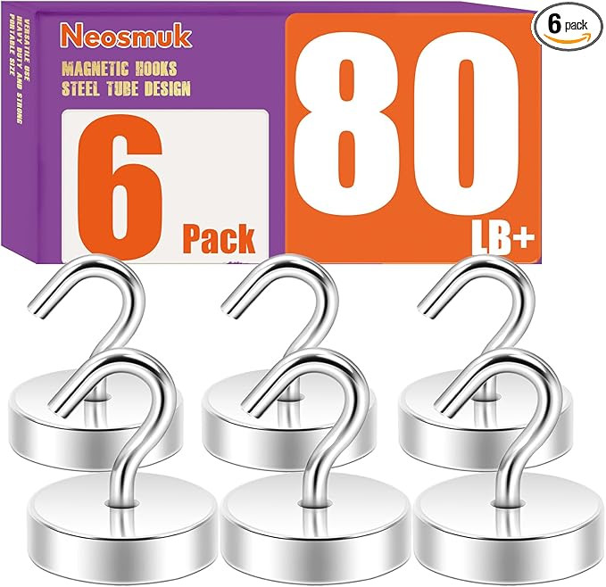 Neosmuk Magnetic Hooks, Cruise Ship Essentials, 80lb+ Heavy Duty Magnetic Hooks for Cruise Cabins... | Amazon (US)