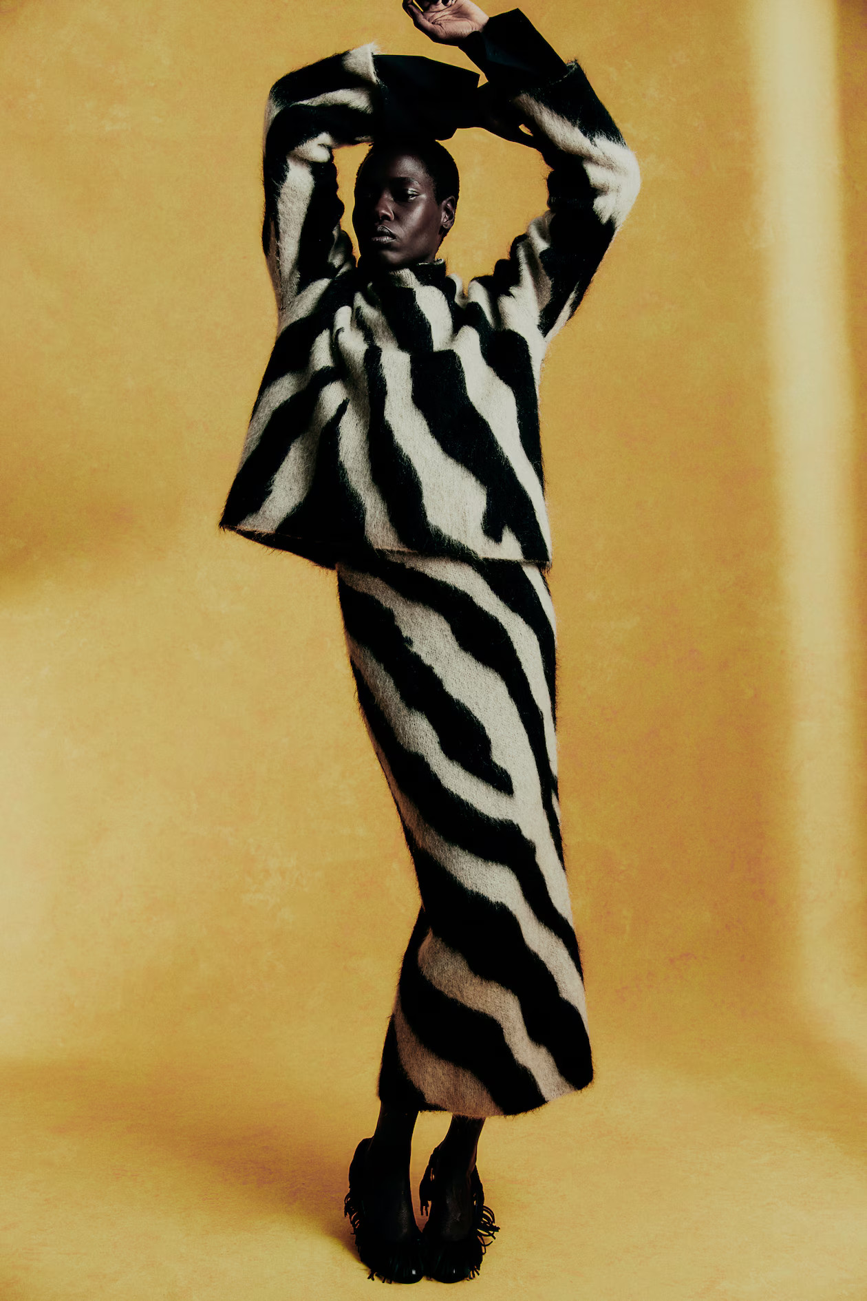 Jacquard-knit mohair-blend skirt | H&M (UK, MY, IN, SG, PH, TW, HK)