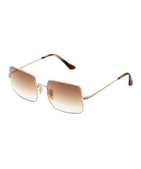 Goldtone & Brown Gradient Square Classic Metal Sunglasses - Women | Zulily