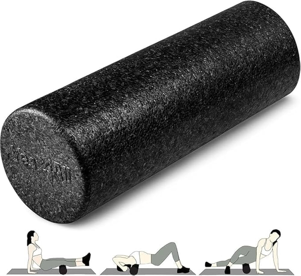 Yes4All High-Density Foam Roller for Back Pain Relief, Yoga, Exercise, Physical Therapy, Muscle Deep Tissue Massage 12-18-24-36 - Black - 18 Inches | Amazon (US)