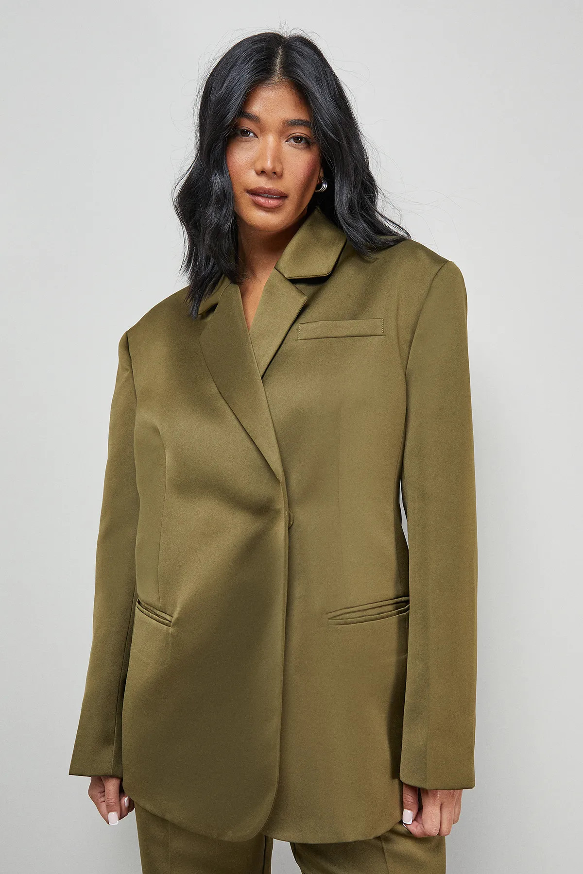 Premium Satin Oversized Blazer Co-ord | Boohoo.com (UK & IE)