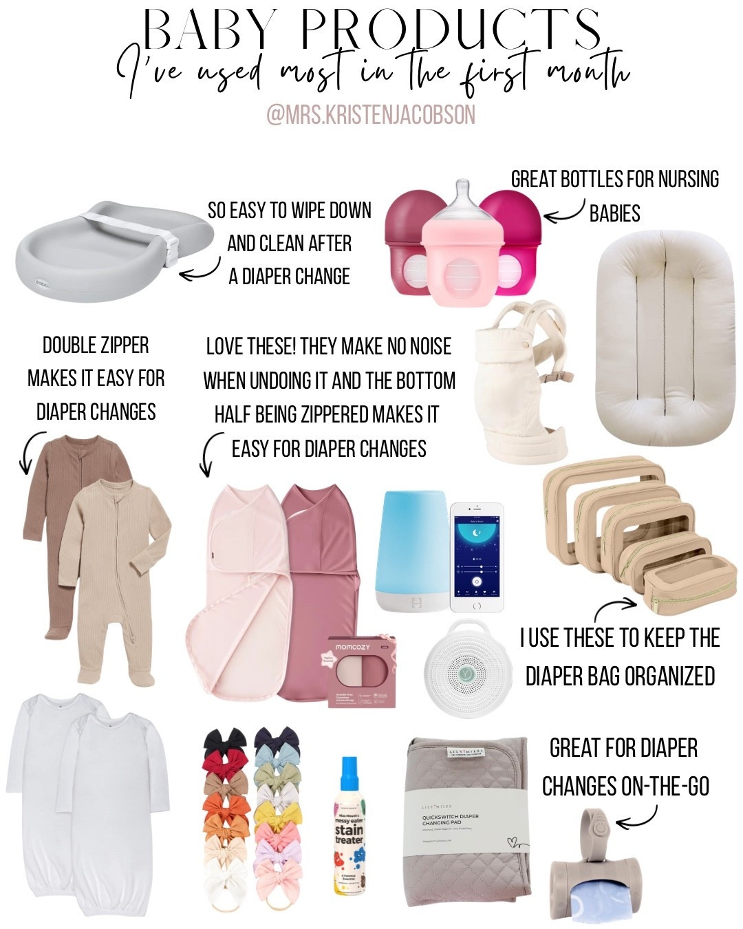 Favorite baby items I’ve used for my one month old 🤍

Baby items, baby essentials, diaper bag, diaper bag accessories, sleep sack, mom cozy sleep sack, baby bottles, baby changing pad, baby bows, sound machine, baby pajamas 

#babyitems #babyessentials #mostusedbabyitems #diaperbag #sleepsack #babybottles 

#LTKBaby #LTKmomlife #LTKBump