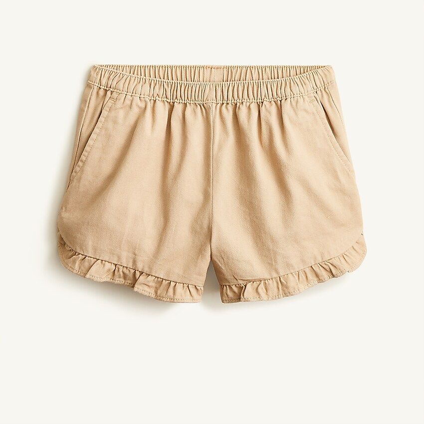 Girls' ruffle pull-on short in soft chino | J.Crew US