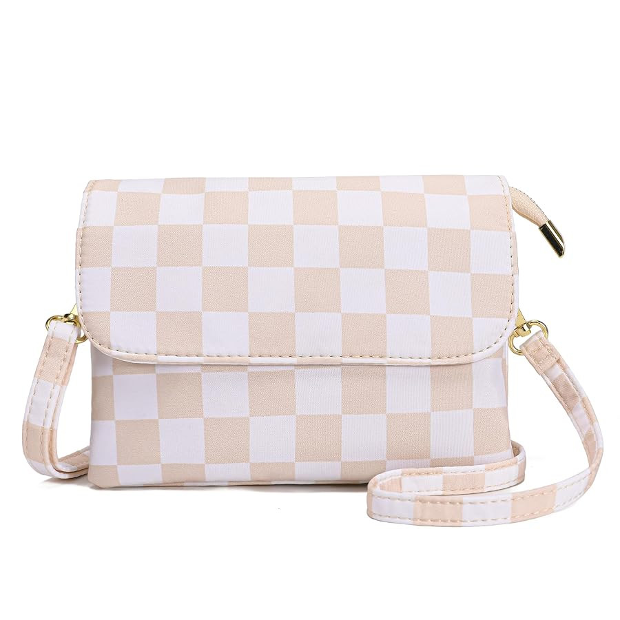 NEICOA Nylon Checkered Crossbody Bag with Adjustable Strap Cell Phone Purse Small Crossbody Purse... | Amazon (US)