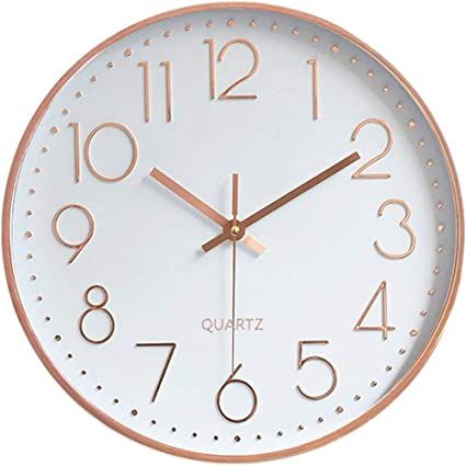 Foxtop Modern Wall Clock, Silent Non-Ticking Quartz Decorative Battery Operated Wall Clock for Li... | Amazon (US)