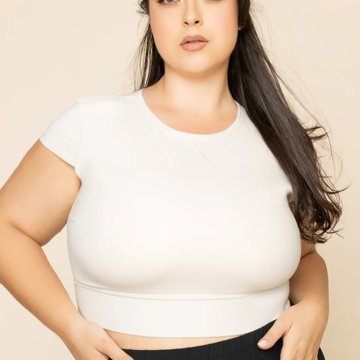 Baby Crop Tee - Cream | POPFLEX