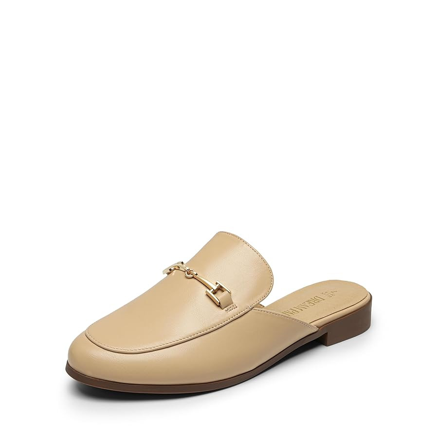 DREAM PAIRS Mules for Women Flats Comfortable Buckle Mules Slip on Slides Backless Loafers Shoes | Amazon (US)
