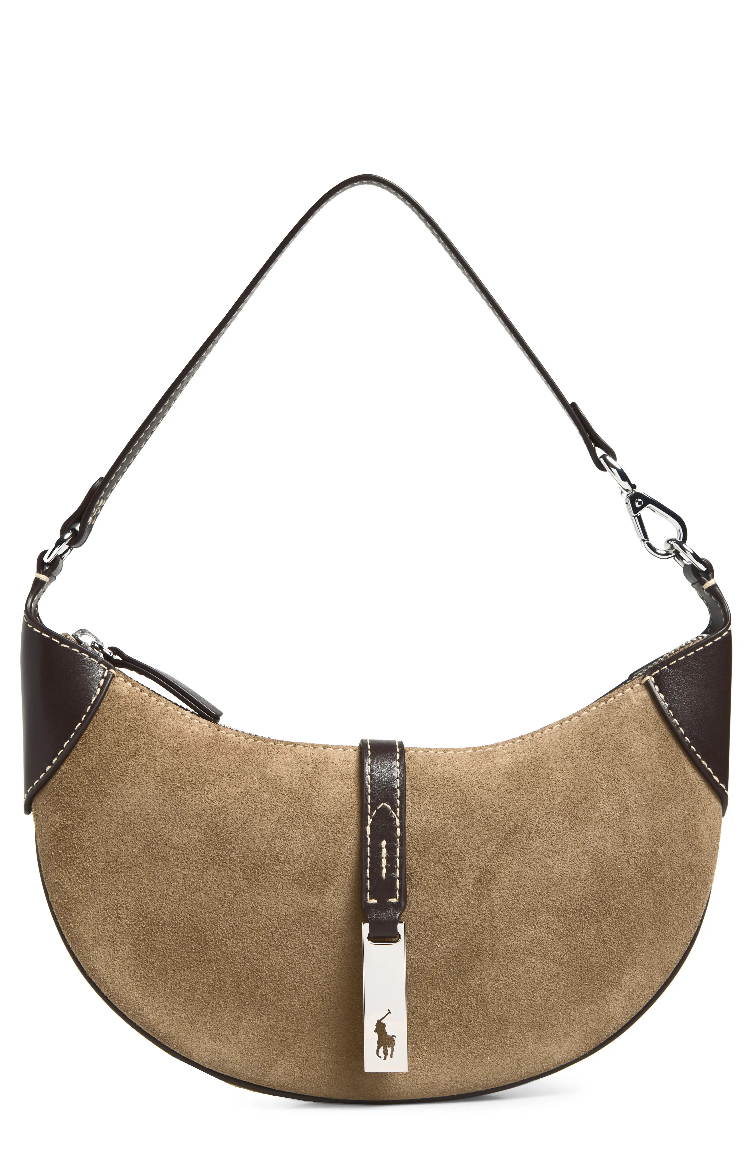Polo ID Mini Suede & Leather Shoulder Bag | Nordstrom