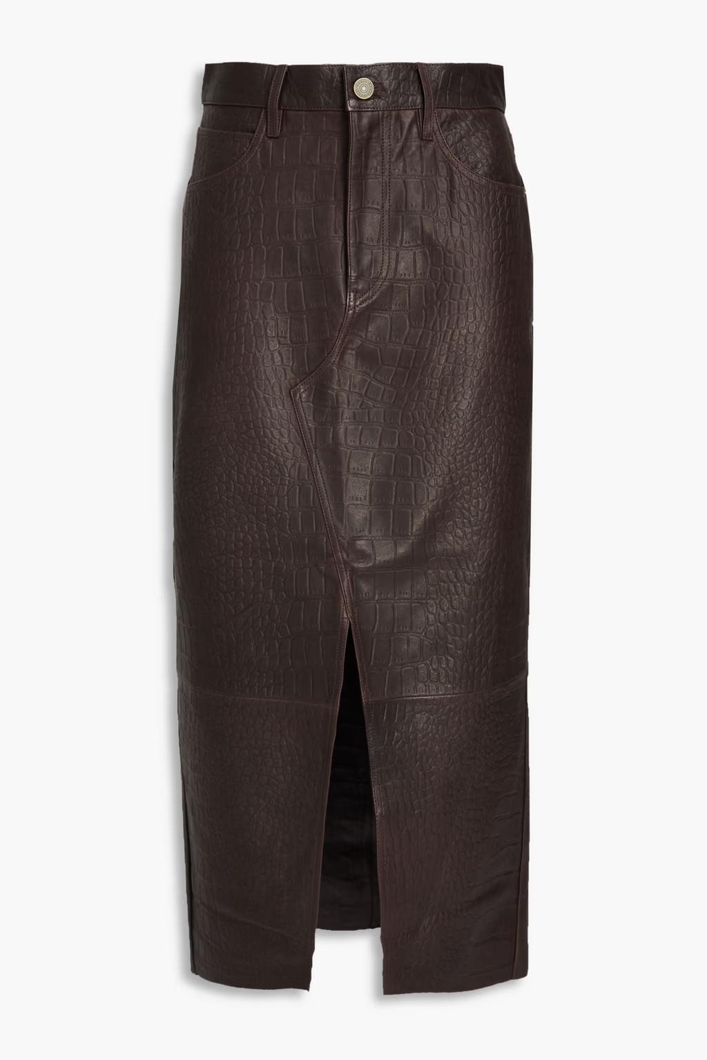 Midirock „The Midaxi“ aus Leder mit Krokodileffekt | The Outnet (UK and Europe)