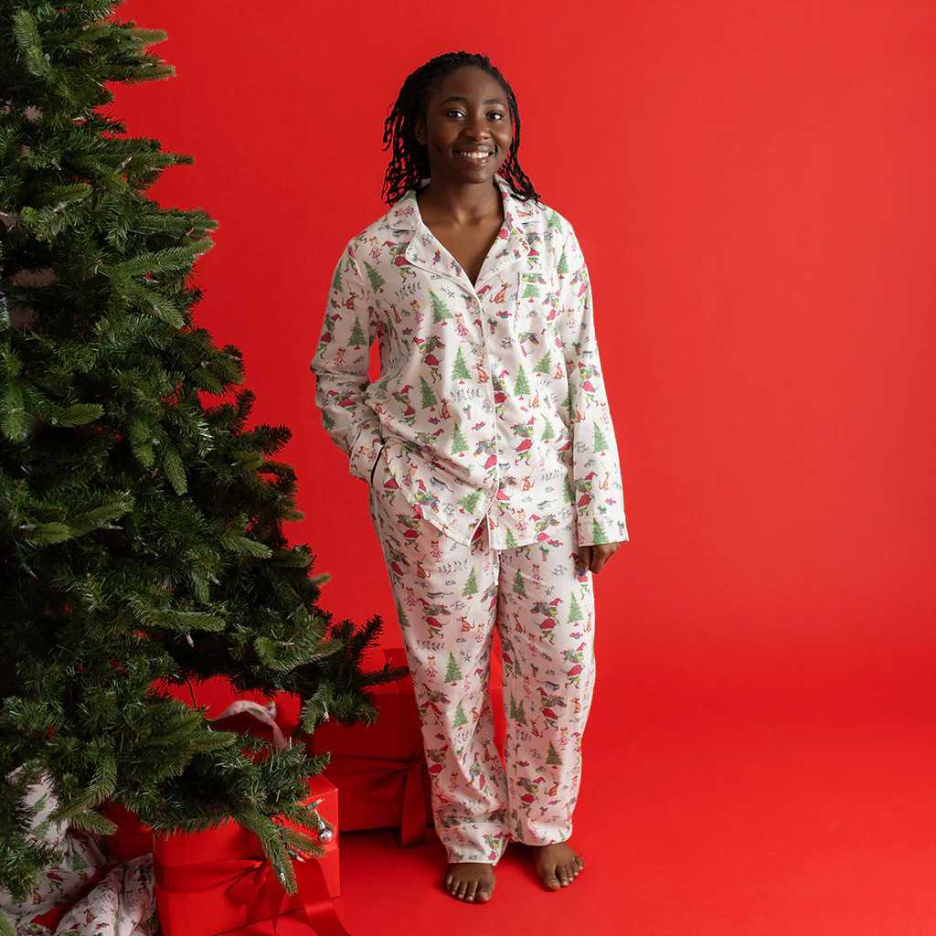 White Luxe Womens Pajamas | Dr. Seuss Who-ville | Posh Peanut