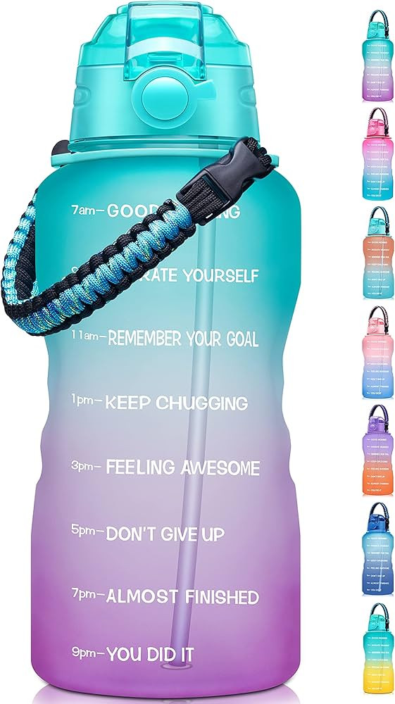 Fidus Large 1 Gallon Motivational Water Bottle with Paracord Handle & Removable Straw - BPA Free ... | Amazon (US)