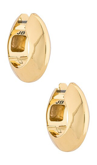 Wide Hinged Hoops Earrings in Gold | Revolve Clothing (Global)