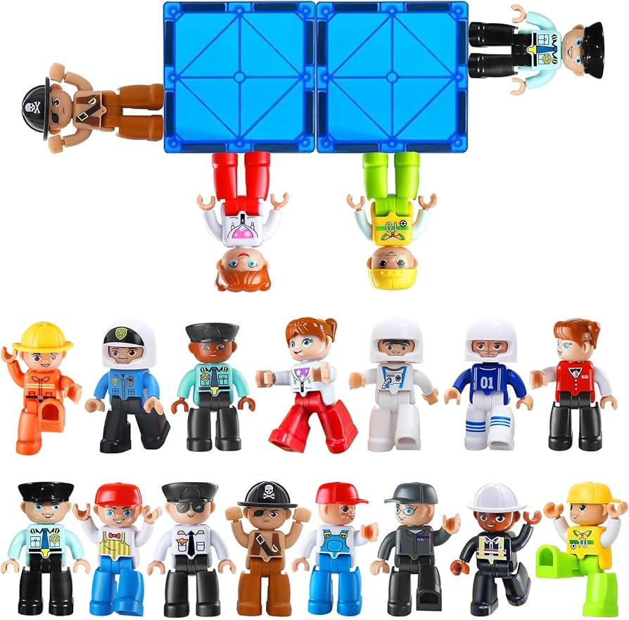 Large Magnetic People Figures for Kids-15pcs,3”Community Helpers Toys People Set Perfect for Ma... | Amazon (US)