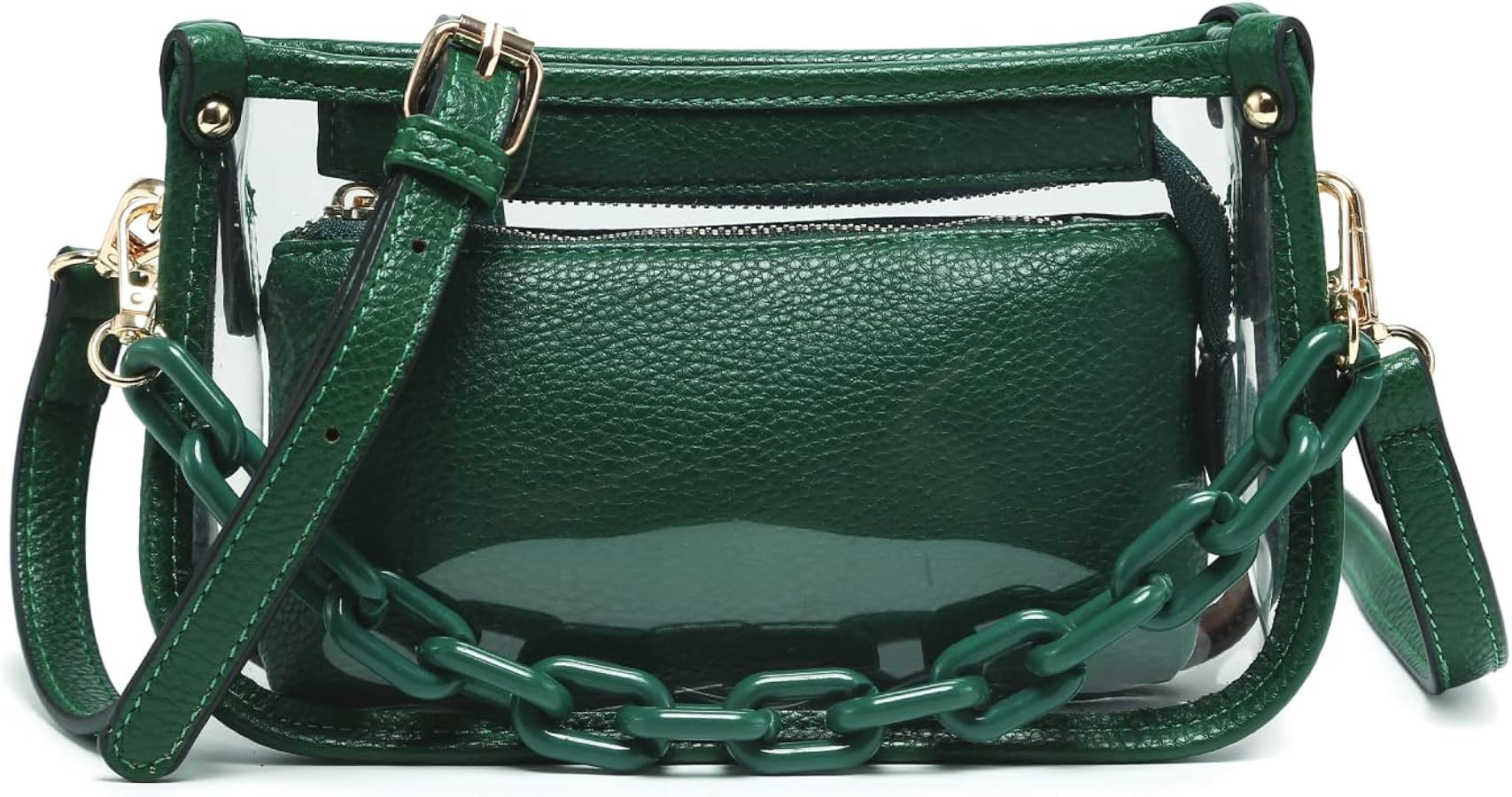 Jessica Vegan Clear Bag for Women Stadium Approved Crossbody Purses for Concerts Sports Events | Amazon (US)