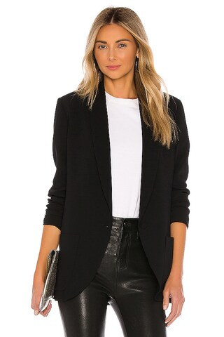 Amanda Uprichard Shawl Collar Blazer in Black from Revolve.com | Revolve Clothing (Global)