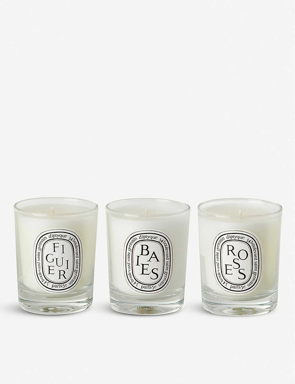 Baies, Figuier and Roses mini candles 3 x 70g | Selfridges
