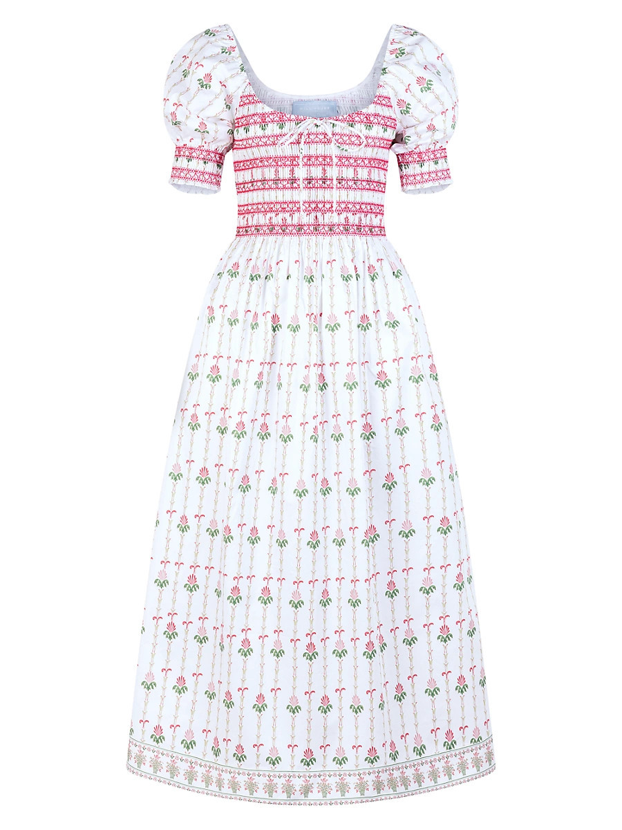 Women's The Madeline Nap Midi Dress - White Trailing Fern - Size XS | Saks Fifth Avenue