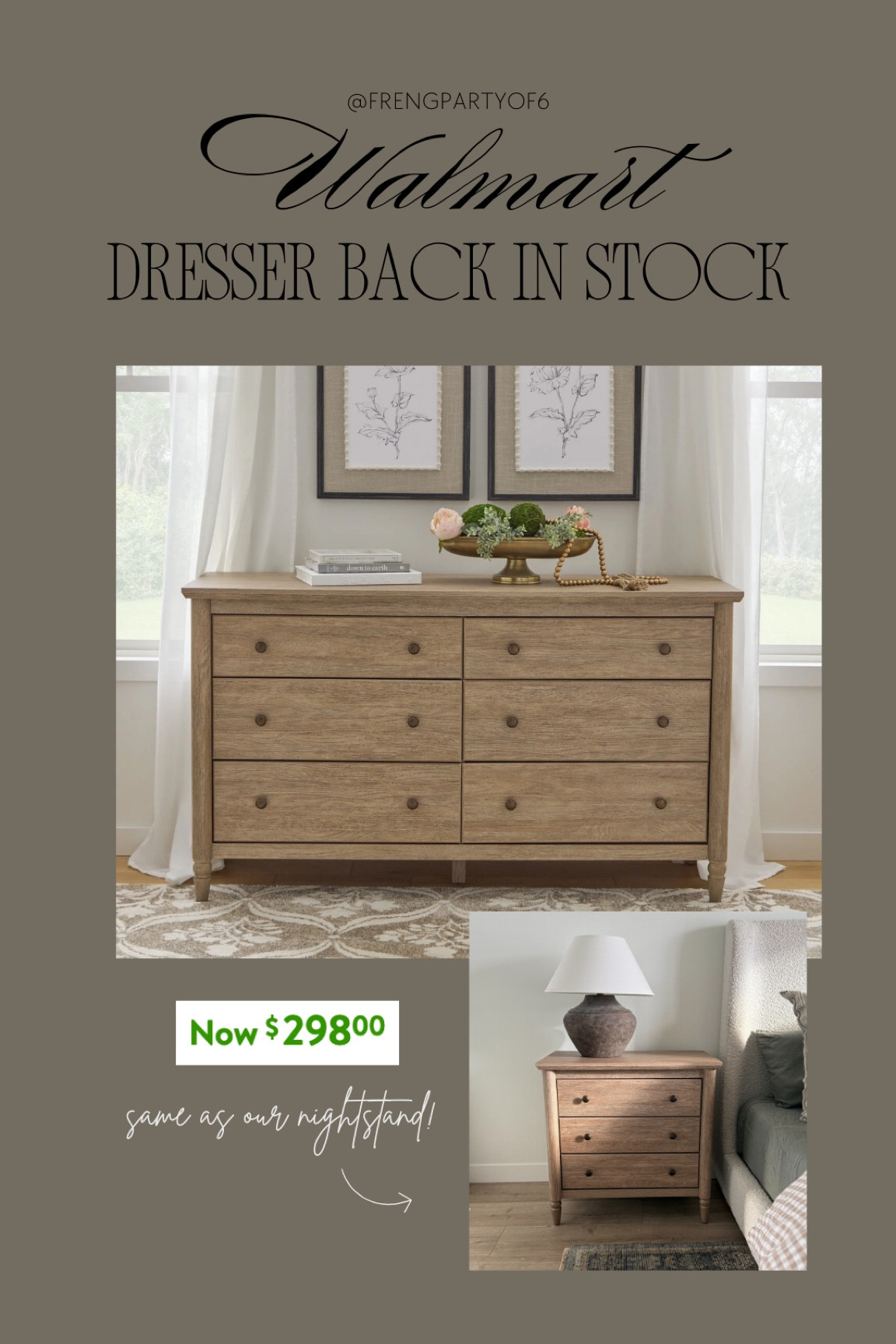 Walmart dresser is back in stock!

#LTKHome
