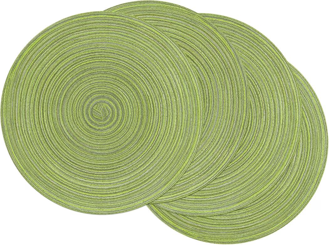 SHACOS Round Placemats Set of 4 Round Table Placemats Braided Cotton Place Mats 15 inch for Kitch... | Amazon (US)