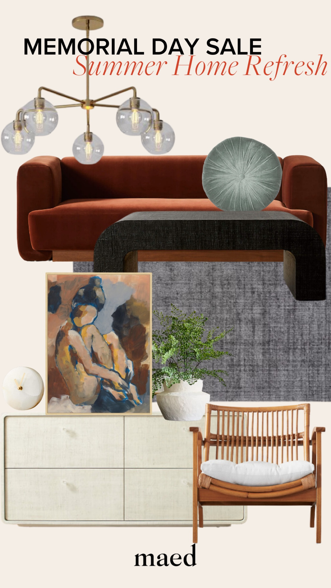 Memorial Day Sale, Summer Home Refresh, Velvet Couch, art, accent chair, coffee table, fern

#LTKFind #LTKsalealert #LTKhome