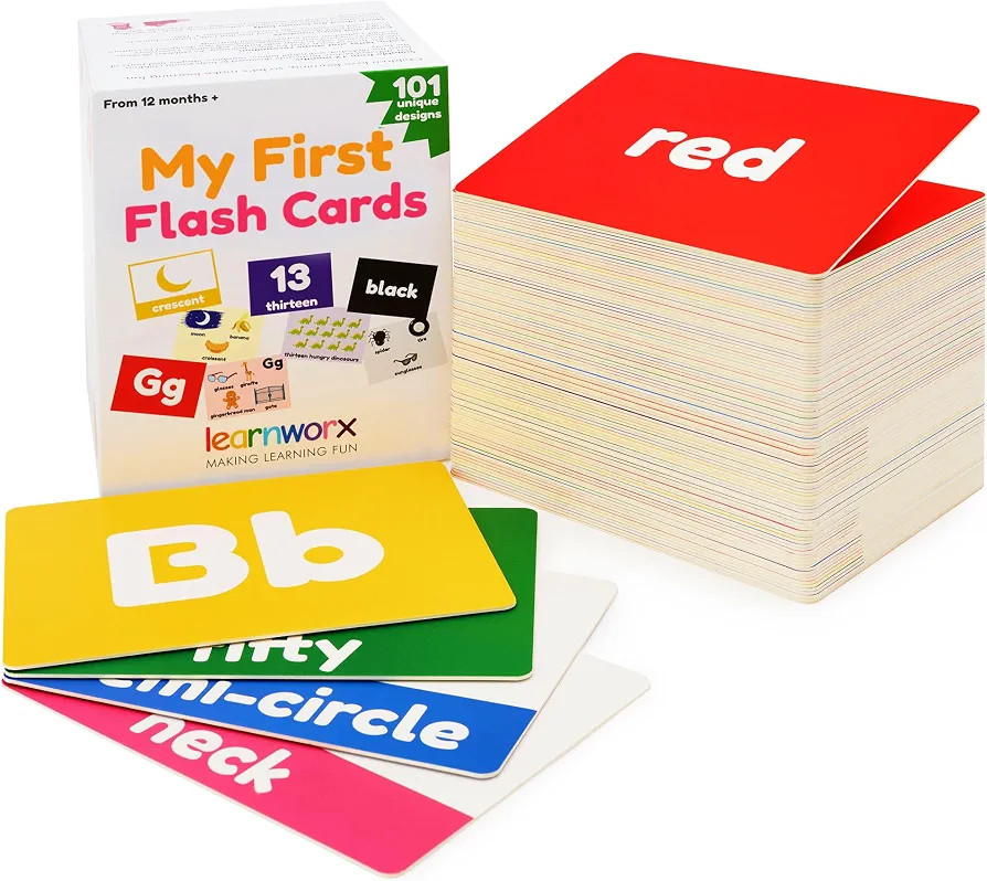 Toddler Learning Flash Cards | Kids Letter Number Alphabet Animal Color Words Flashcards | Large ... | Amazon (US)