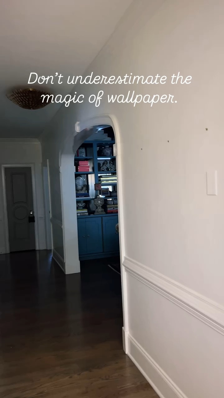 Wallpaper = magic! If you aren’t decorating your hallway then you are missing out on a great opportunity to make a statement. I have had this wallpaper for almost two years and kept putting client projects ahead of my own.

Well, I have something SUPER exciting happening at my house tomorrow and I was able to beg and get onto my installers super packed schedule. Goodness, the transformation is insane! I love that the pattern is graphic yet cozy. The brown and cream color feels very classic. Of course I had to add some color to my previously gray frames and if this isn’t the most perfect shade of deep red I have ever seen then I don’t know what is. 

What do you think? Are you team wallpaper or team white walls? Oh, and I have quite a few rolls of paper left if anyone wants to add this amazing pattern to your home! Just DM me!

#housebeautiful #southernliving #myhousebeautiful #traditionalwithatwist #southernhome #traditionalhome l #sodomino #southernhomemag #betterhomesandgardens #dominomag #bhgstylemaker #mytradhome #moderntraditional #southerncharm #southernstyle #interiorstylingideas #classicdecor #hgtvmagazine #hgtvhome #ighomes #interiordecoratingideas #stylishhomevibes #graciouslivingstyle #bhgcolor #boldcolor #colorfuldecor #wallpaperwednesday #wallpaper #hallwaydecor #hallwayideas
