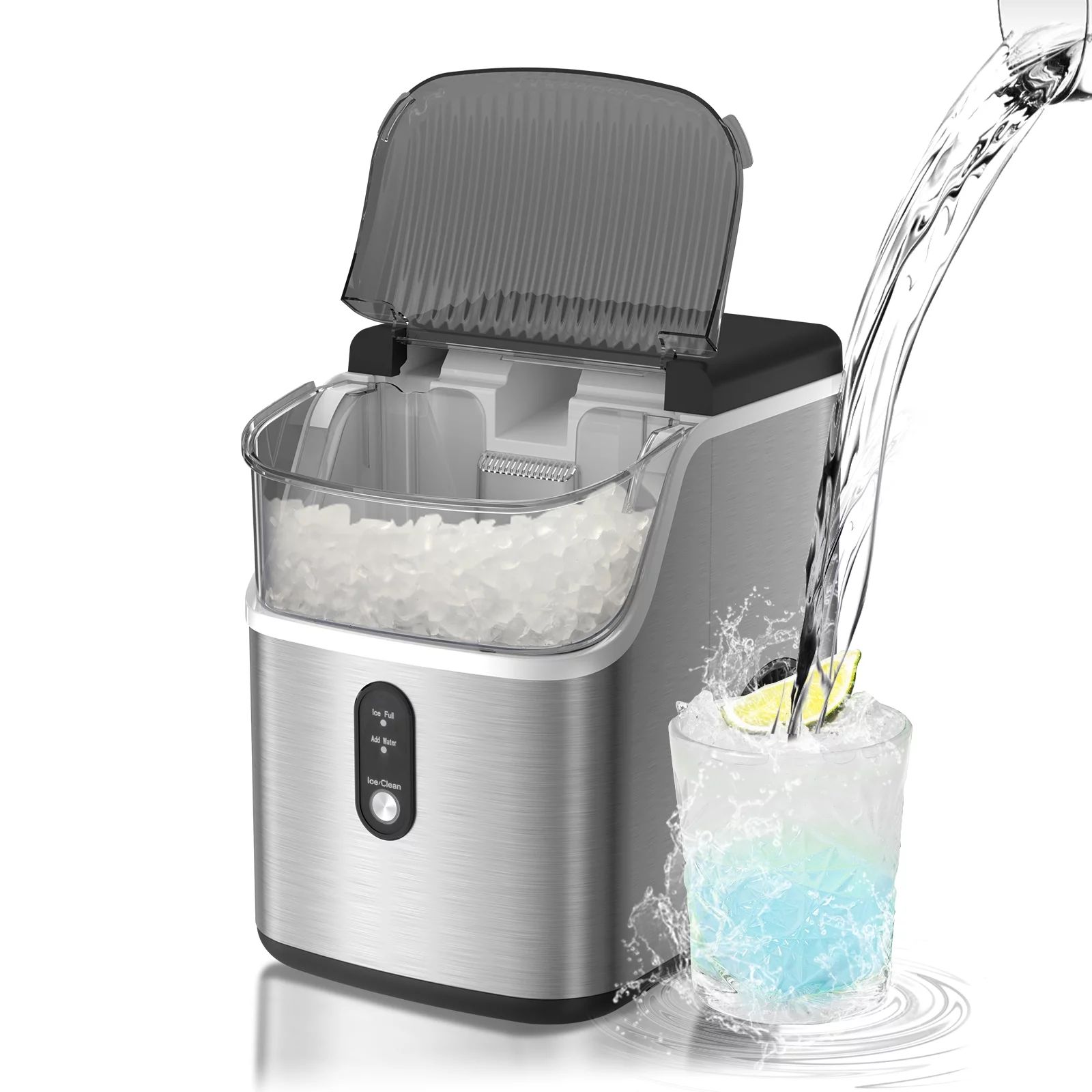 Auseo Nugget Ice Maker Countertop, Portable Ice Maker Machine with Self-Cleaning Function, 33lbs/... | Walmart (US)